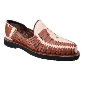 Men's Handmade Quality Leather Mexican Slip-On Huarache Closed-Toe Sandals 1425